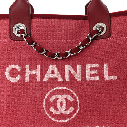 Chanel Canvas Medium Deauville Tote Red 8 of 10
