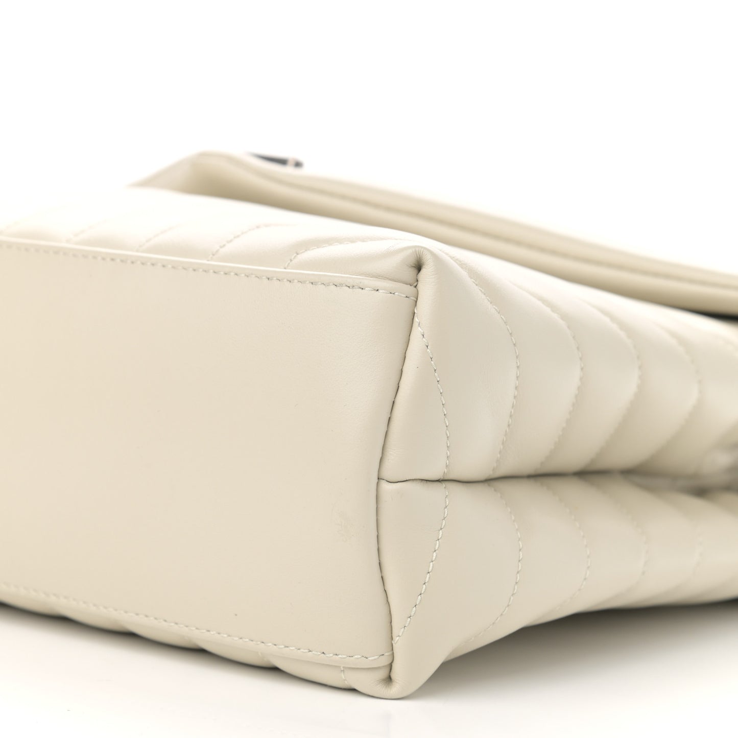 Calfskin Y Quilted Monogram Medium Loulou Chain Satchel Crema Soft