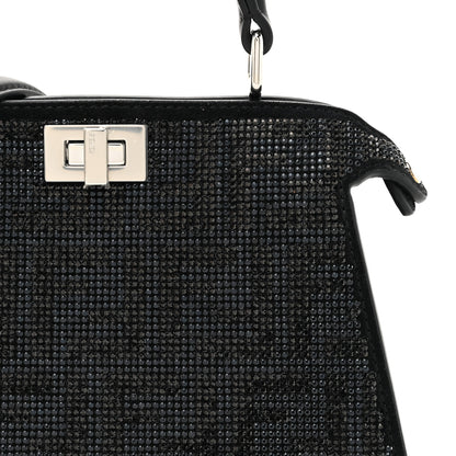Fendi Crystal Shiny Nappa FF Petite Peekaboo I SEE U Satchel Black 9 of 11