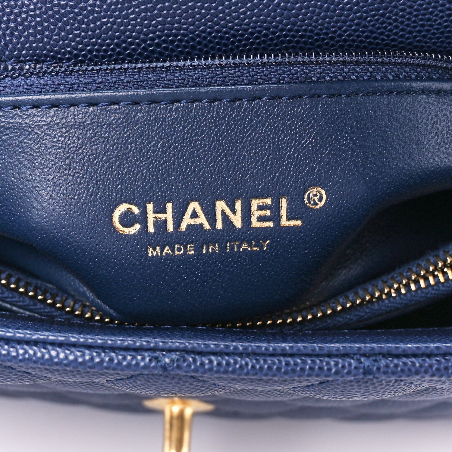 Chanel Caviar Lizard Embossed Quilted Small Coco Handle Flap Navy Blue 6 of 11