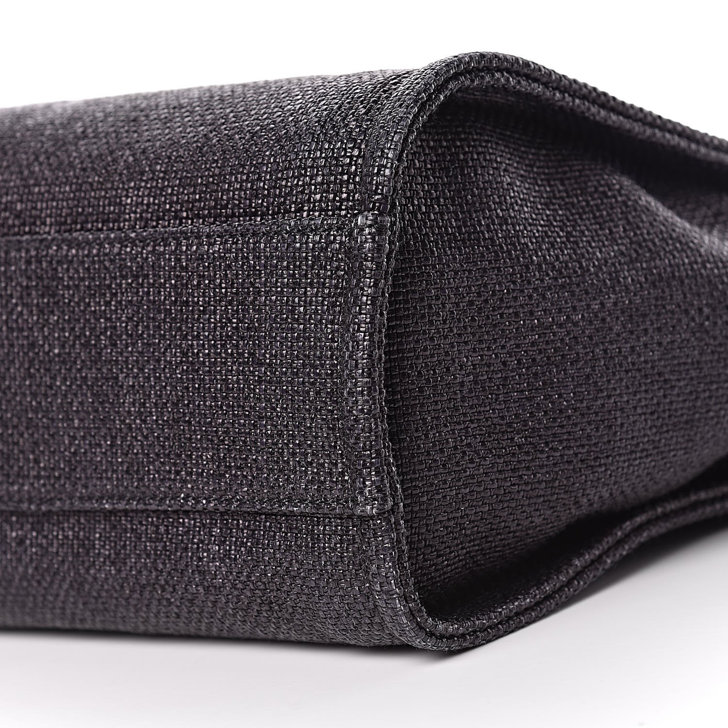 Chanel Woven Straw Raffia Small Deauville Tote Black 10 of 11