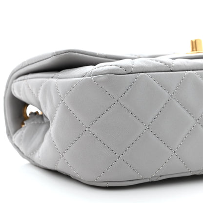 Chanel Lambskin Quilted Mini Rectangular Pearl Crush Flap Grey 9 of 11