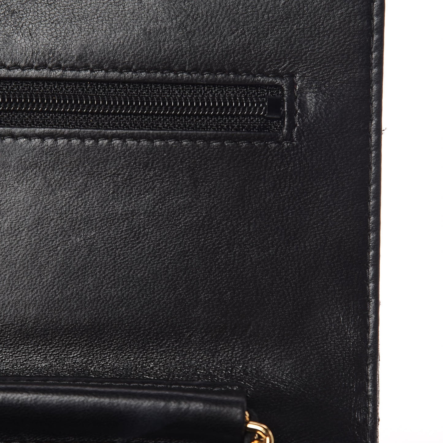 Lambskin Quilted Wallet On Chain WOC Black