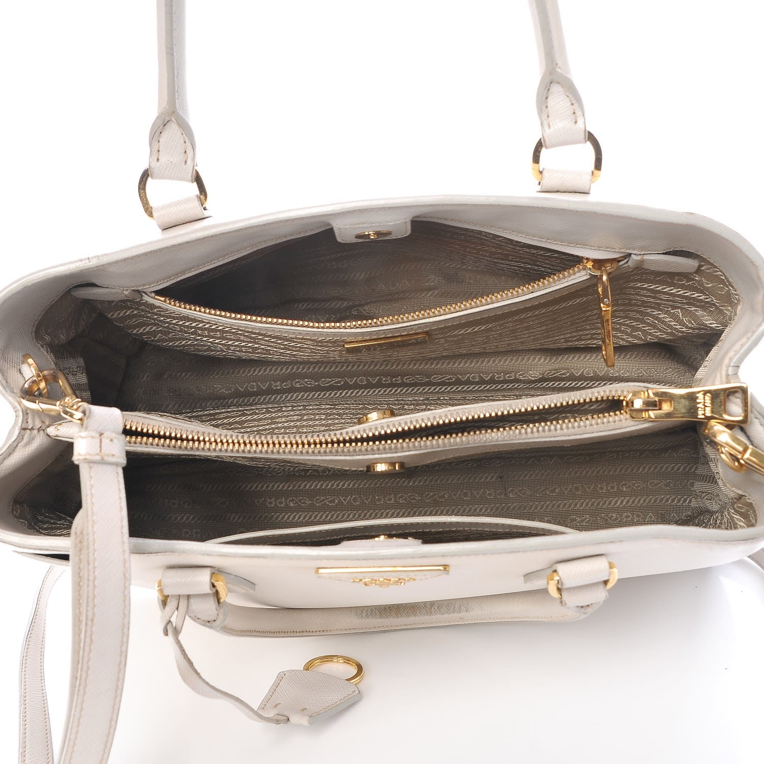 Prada Saffiano Lux Medium Tote Talco 5 of 19