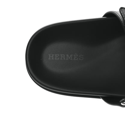 Hermes Calfskin Womens Chypre Sandals 38 Black 7 of 8