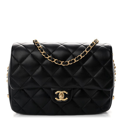 Chanel Lambskin Quilted Large CC Chain Flap Black 1 of 10