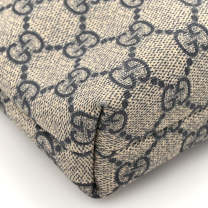 Gucci GG Supreme Monogram Web Flat Messenger Bag Navy 11 of 14