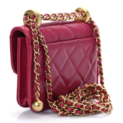 Chanel Lambskin Quilted Pearl Crush Clutch With Chain Fuchsia 2 of 8