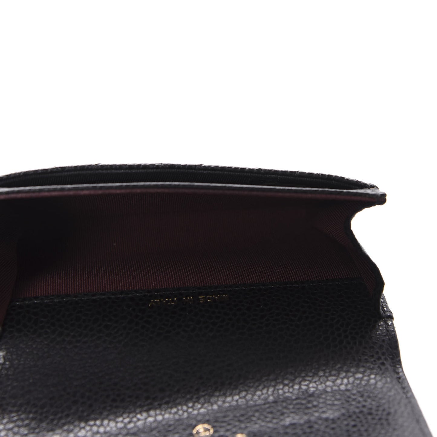 Caviar Quilted Flap Card Holder Black