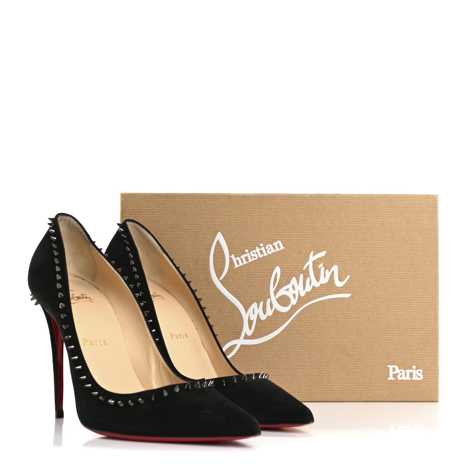 Christian Louboutin Veau Velours Anjalina 100 Pumps 37 Black 9 of 9