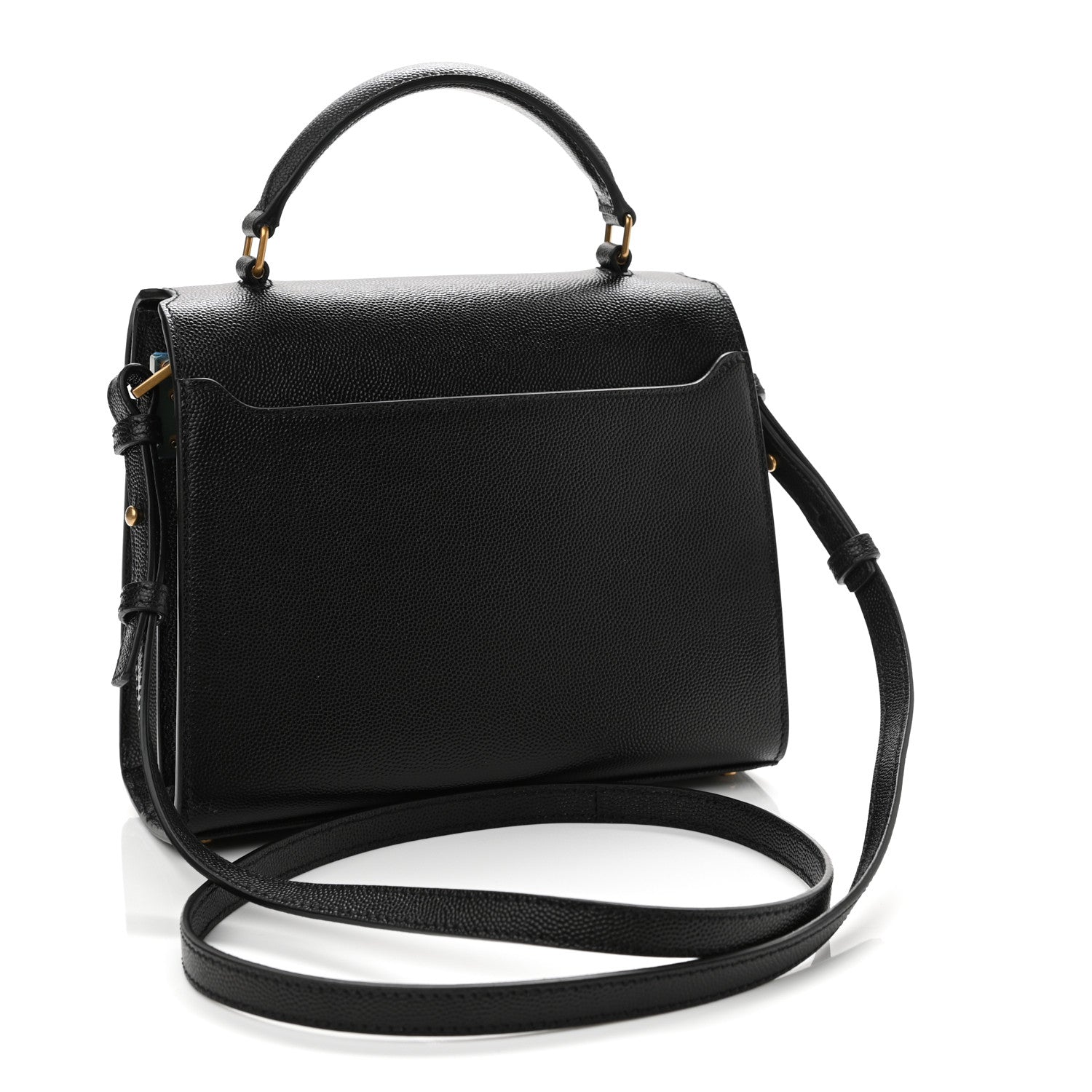 Saint Laurent Grain de Poudre Mini Classic Monogram Cassandra Top Handle Black 3 of 9
