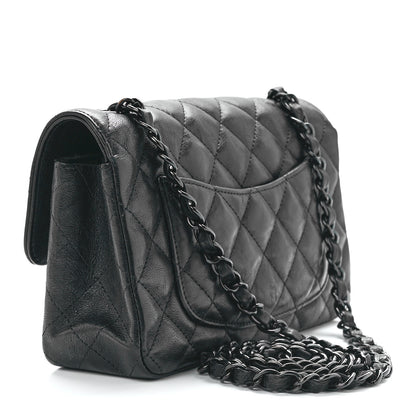 Chanel Crumpled Calfskin Quilted Mini Rectangular Flap So Black 3 of 12