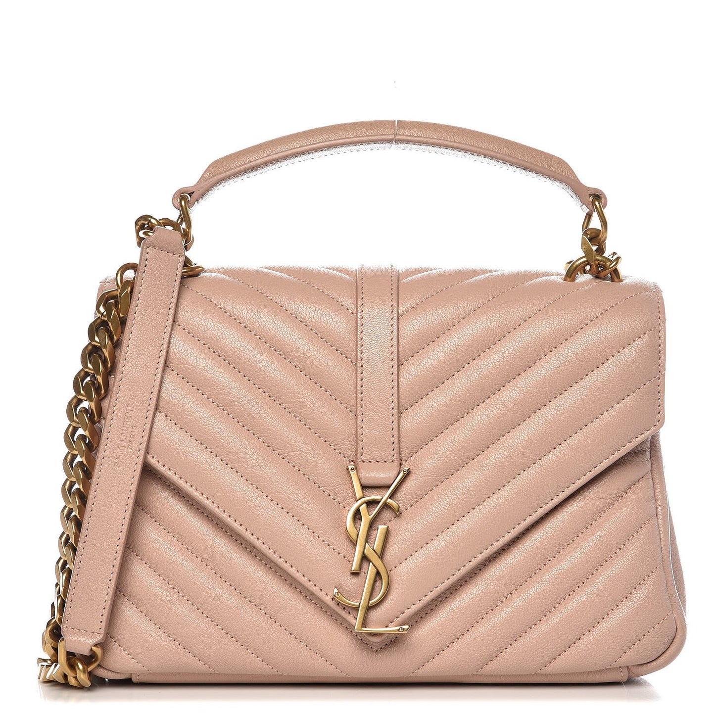 Sheepskin Matelasse Chevron Monogram Medium College Bag Fard