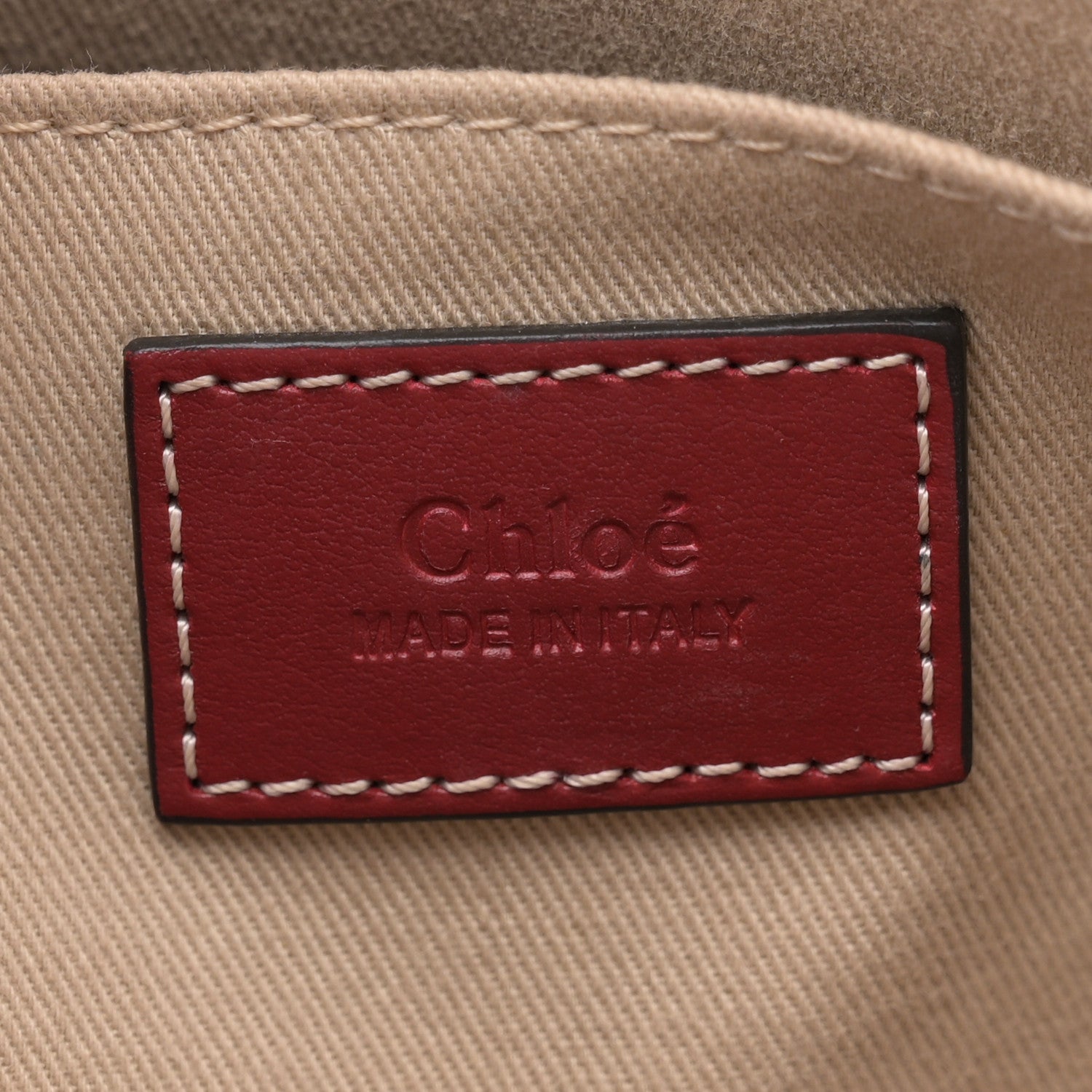 Chloe Linen Calfskin Medium Woody Ribbon Tote White Brown 6 of 14