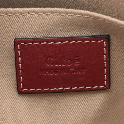 Chloe Linen Calfskin Medium Woody Ribbon Tote White Brown 6 of 14