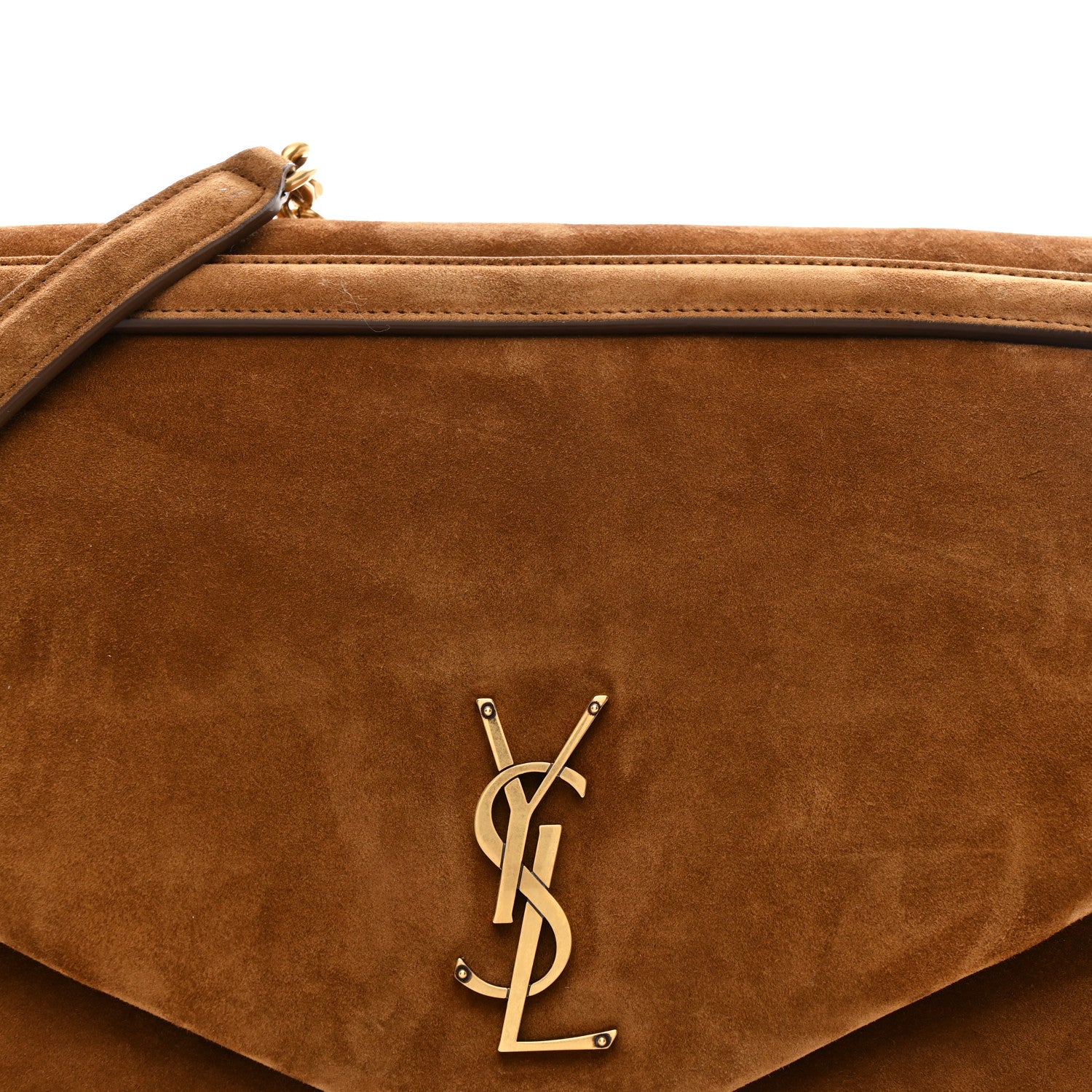 Saint Laurent Suede Large Calypso Caramel Cognac 8 of 11