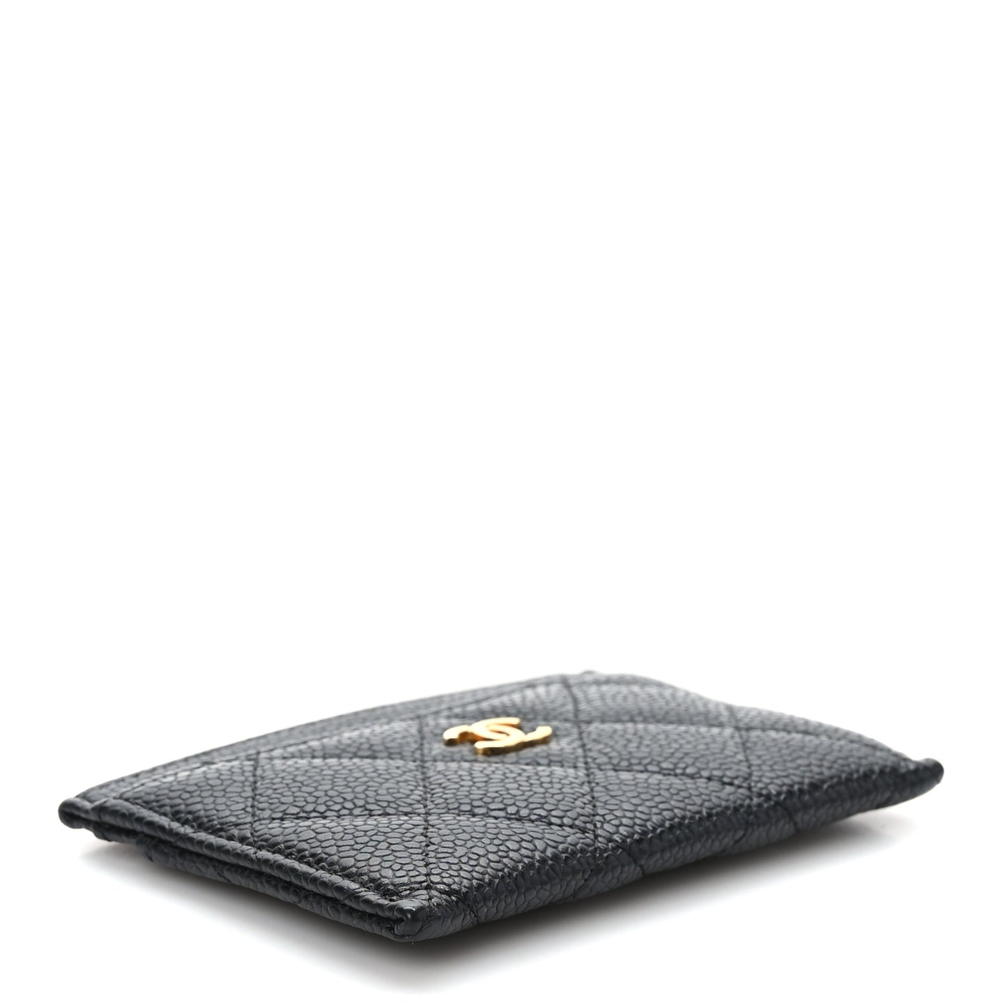 Caviar Quilted Card Holder Black