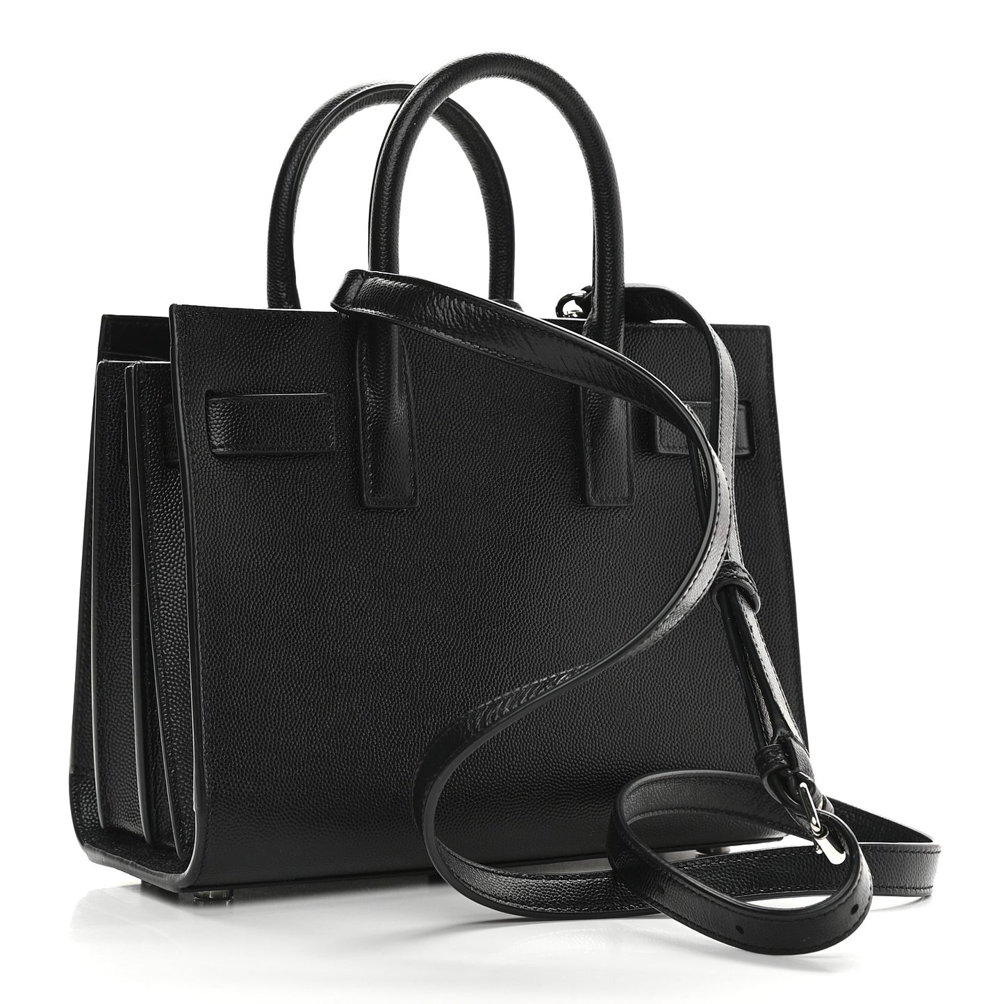 Grained Calfskin Nano Sac De Jour Black