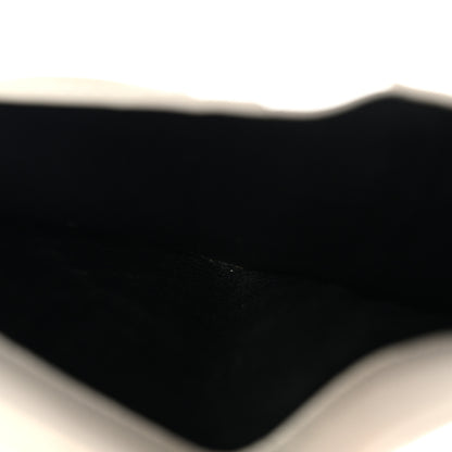 Saint Laurent Grain De Poudre Matelasse Chevron Monogram Compact Zip Around Wallet Crema Soft 10 of 10