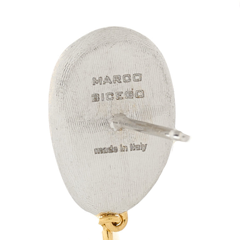 Marco Bicego 18K Yellow White Gold Diamond Small Lunaria Earrings 3 of 3