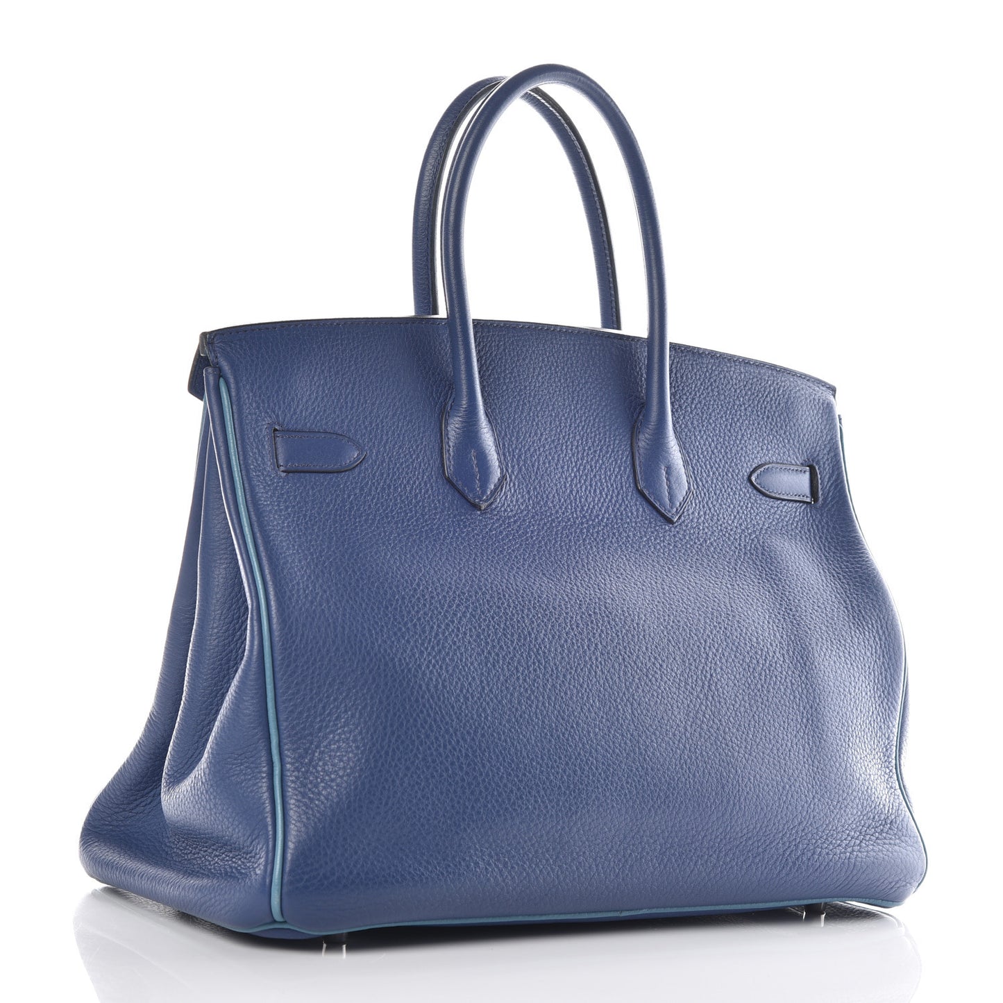 Taurillon Clemence Horseshoe Birkin 35 Bleu Brighton Blue Jean