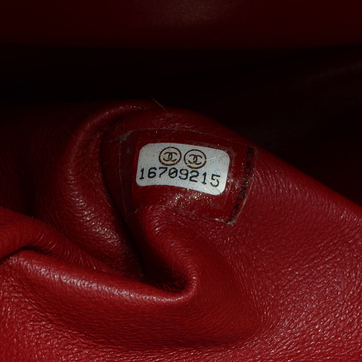 Caviar Jumbo Double Flap Dark Red