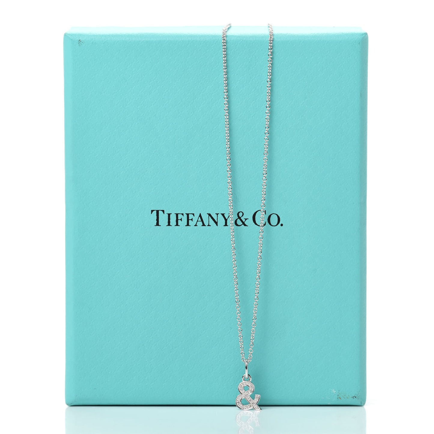 18K White Gold Diamond Small Ampersand Pendant Necklace