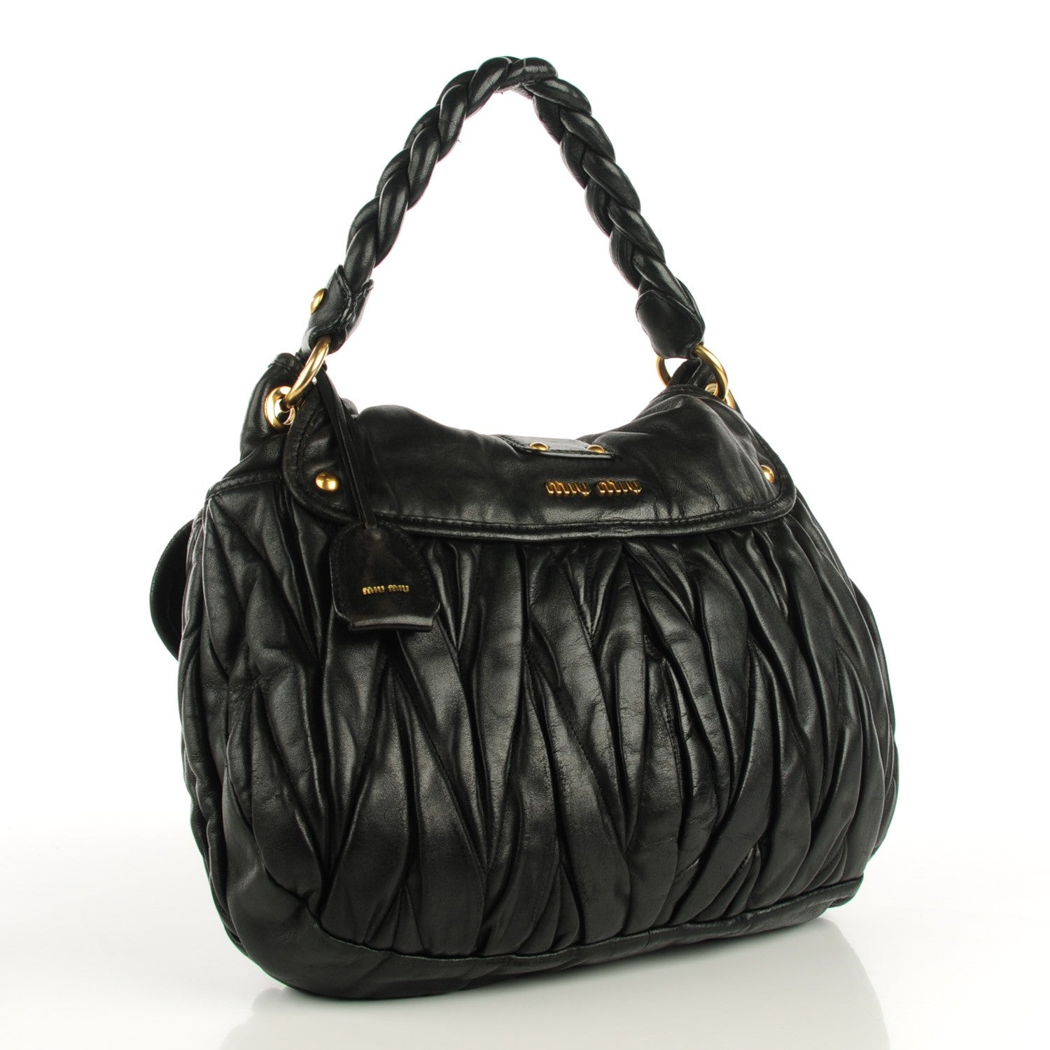 Miu Miu Nappa Matelasse Coffer Hobo Black 4 of 18