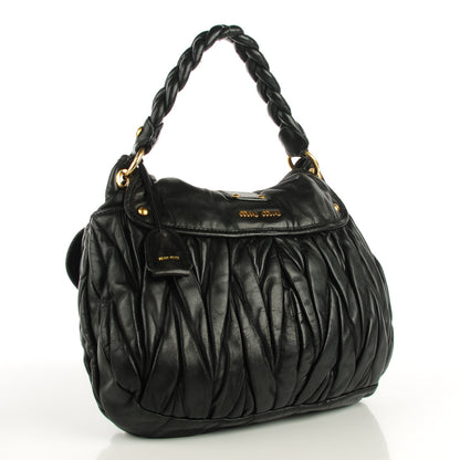 Miu Miu Nappa Matelasse Coffer Hobo Black 4 of 18
