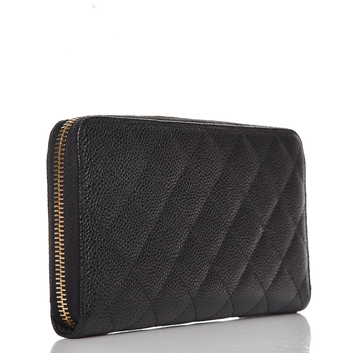 Chanel Caviar Quilted Large Gusset Zip Around Wallet Black 3 of 8