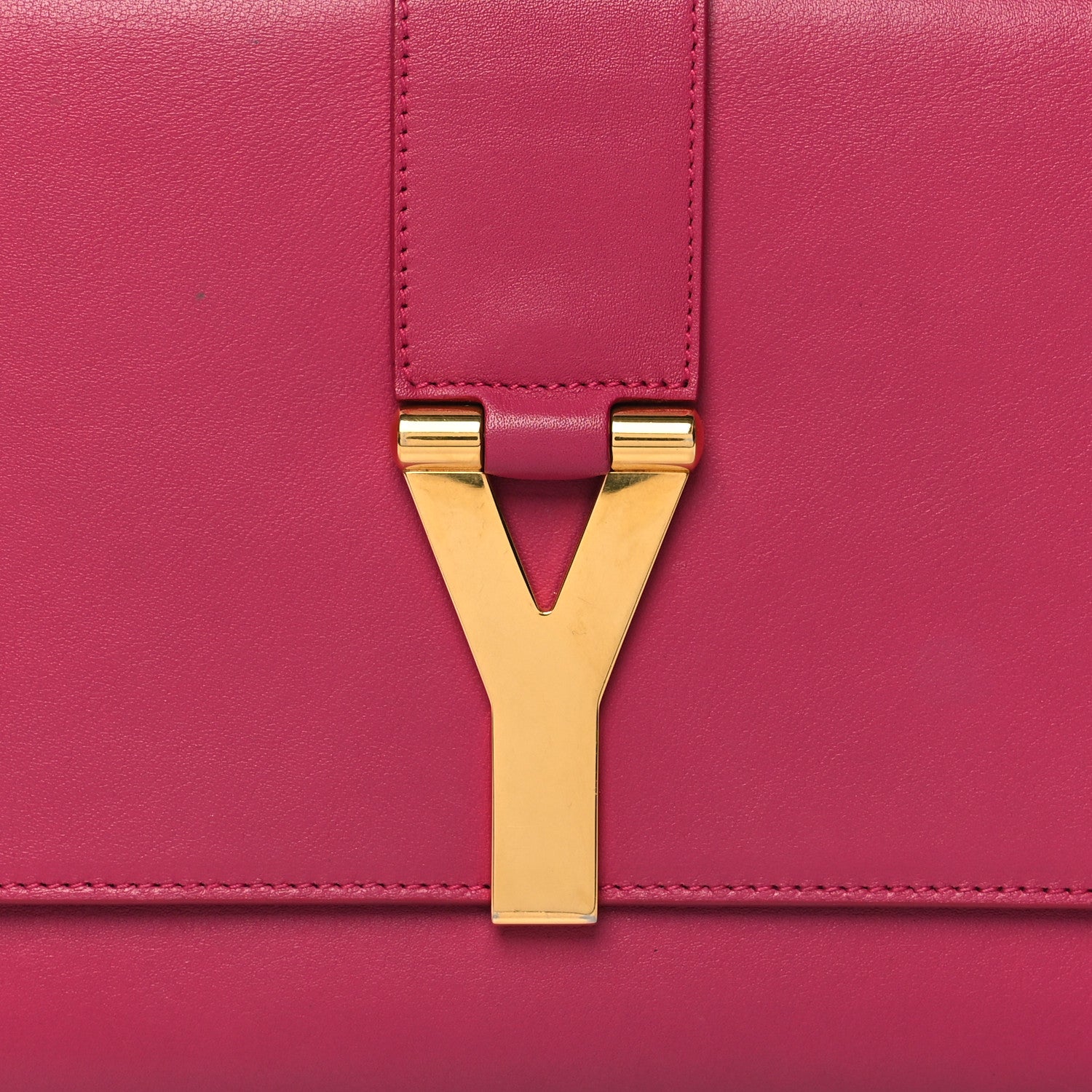 Saint Laurent Calfskin Classic Y Ligne Clutch Fuchsia 8 of 12