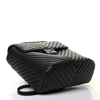 Chanel Calfskin Chevron Quilted Large Urban Spirit Backpack Black 3 of 4