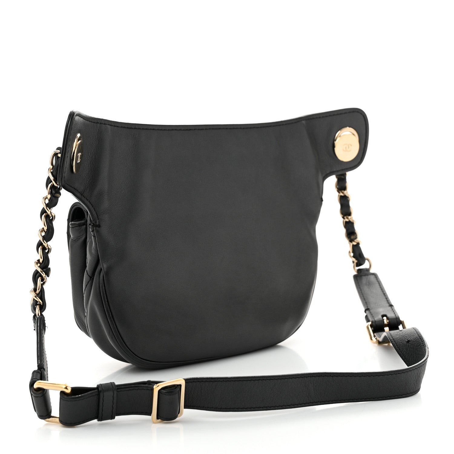 Chanel Calfskin Flap Chain Waist Bag Black 3 of 10