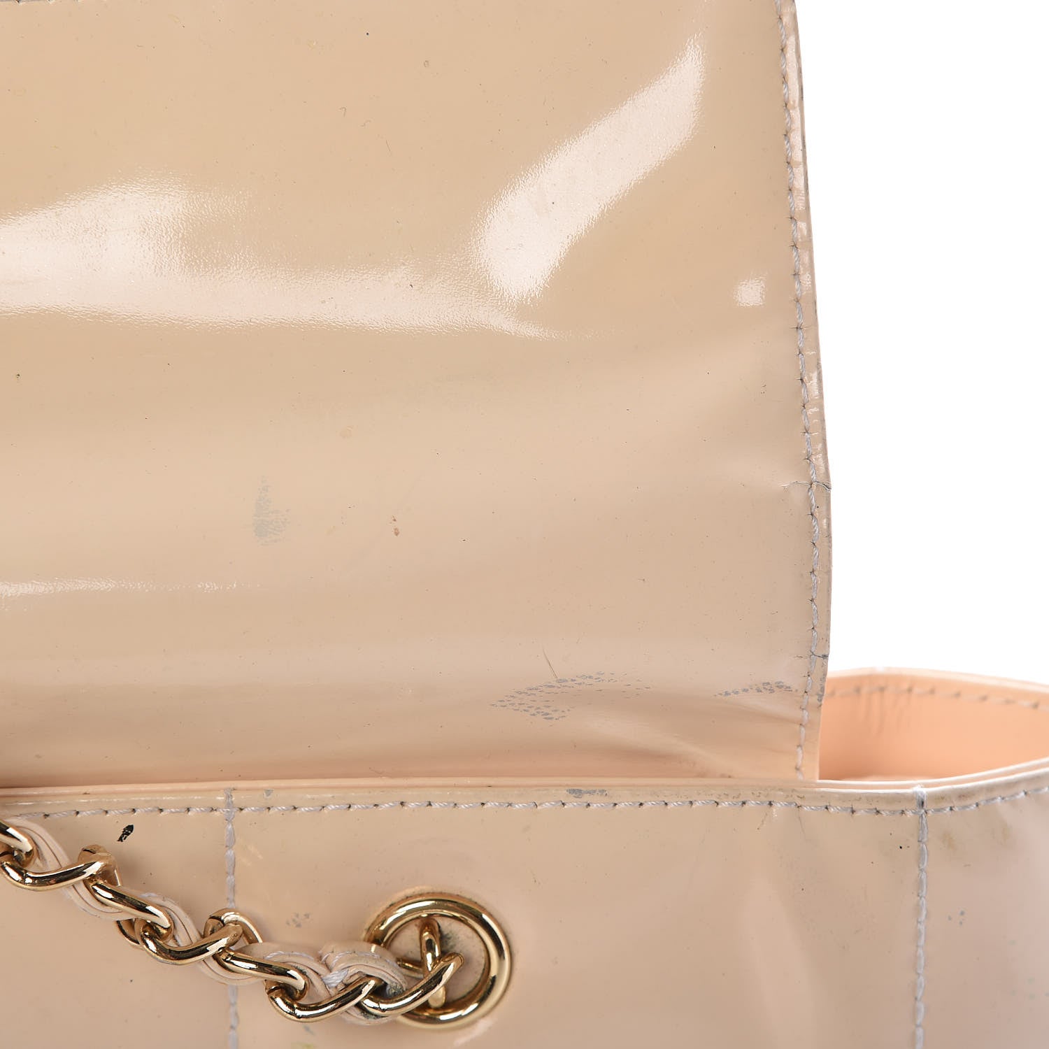 Chanel Patent Chocolate Bar East West Tote White 14 of 27