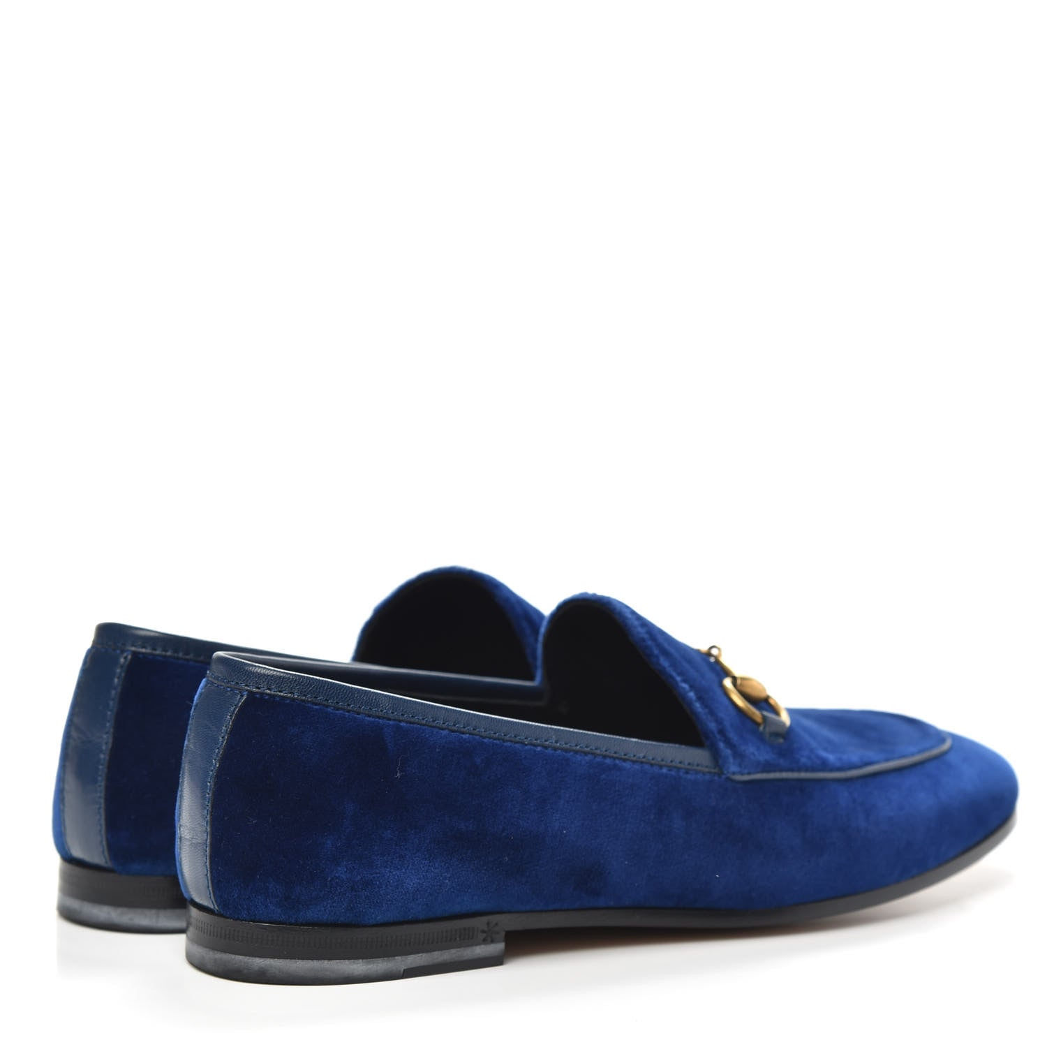 Gucci Velvet Horsebit Womens Jordaan Loafers 35.5 Blue Cobalt 4 of 10