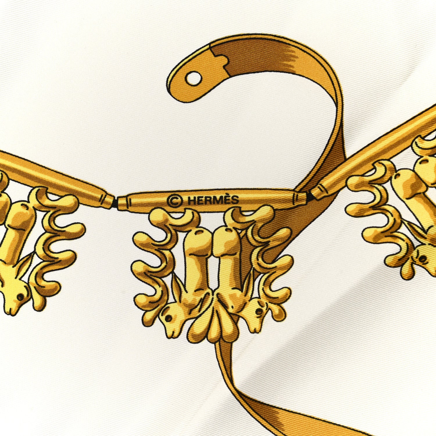 Hermes Silk Mousseline Les Cavaliers D'Or Scarf 90 4 of 6