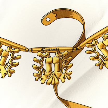 Hermes Silk Mousseline Les Cavaliers D'Or Scarf 90 4 of 6