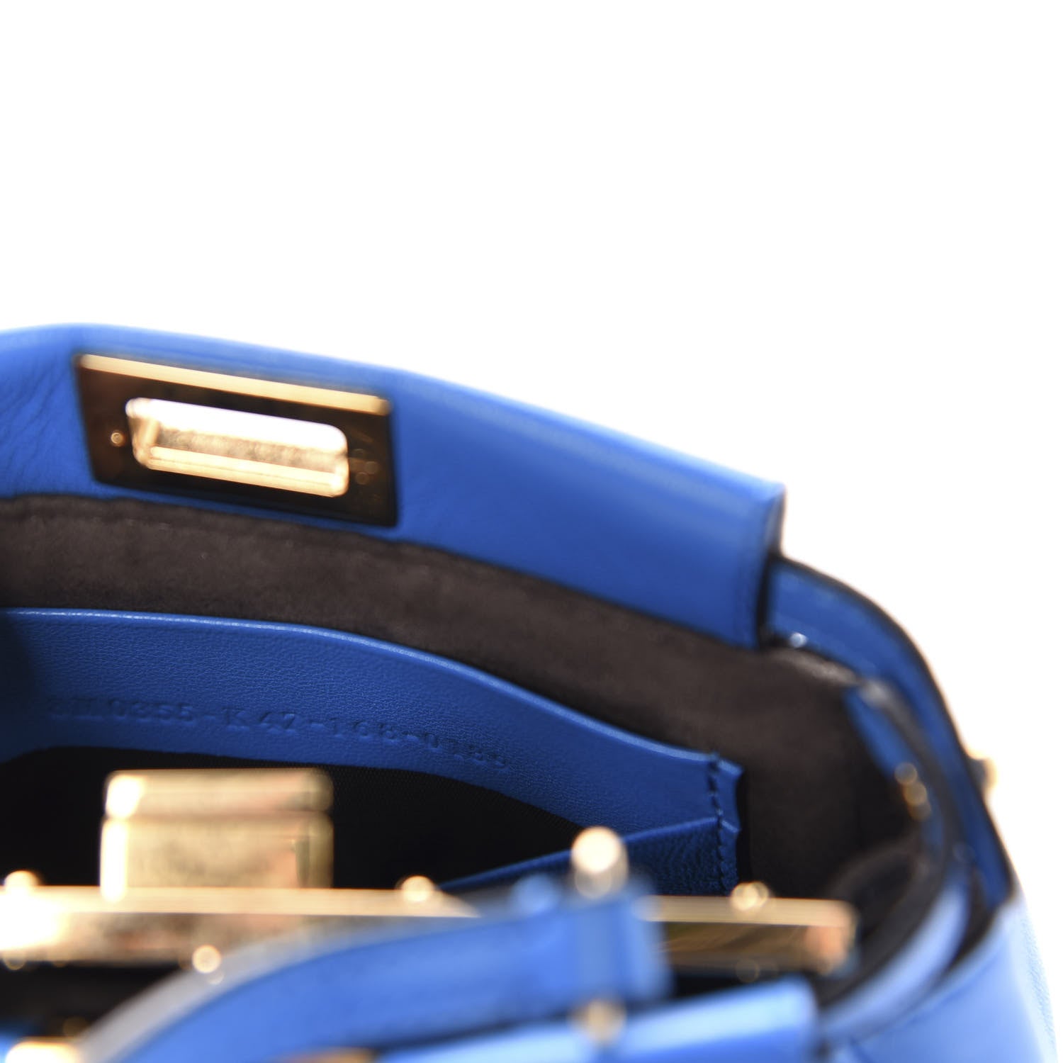 Fendi Shiny Nappa Micro Peekaboo Iconic Satchel Blue Royal 10 of 11