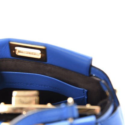 Fendi Shiny Nappa Micro Peekaboo Iconic Satchel Blue Royal 10 of 11