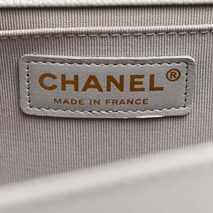 Chanel Caviar Quilted Medium Boy Flap Light Grey 6 of 10