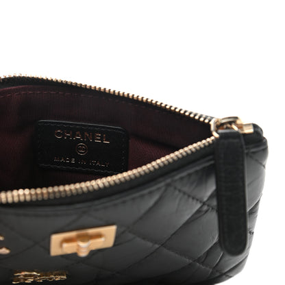 Chanel Aged Calfskin Charm Quilted Small Reissue Cosmetic Case Black 6 of 8