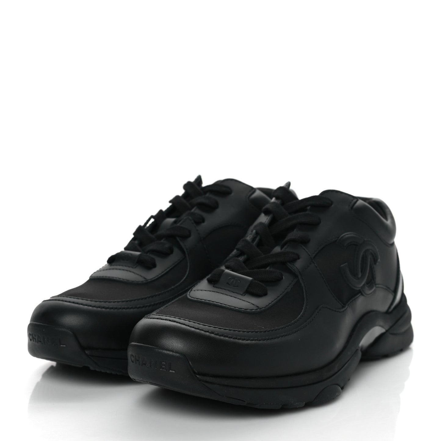Calfskin Lambskin CC Uniform Sneakers 40 Black