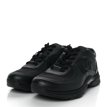 Chanel Calfskin Lambskin CC Uniform Sneakers 40 Black 3 of 8