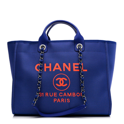 Chanel Mixed Fibers Medium Deauville Tote Blue Orange 2 of 21