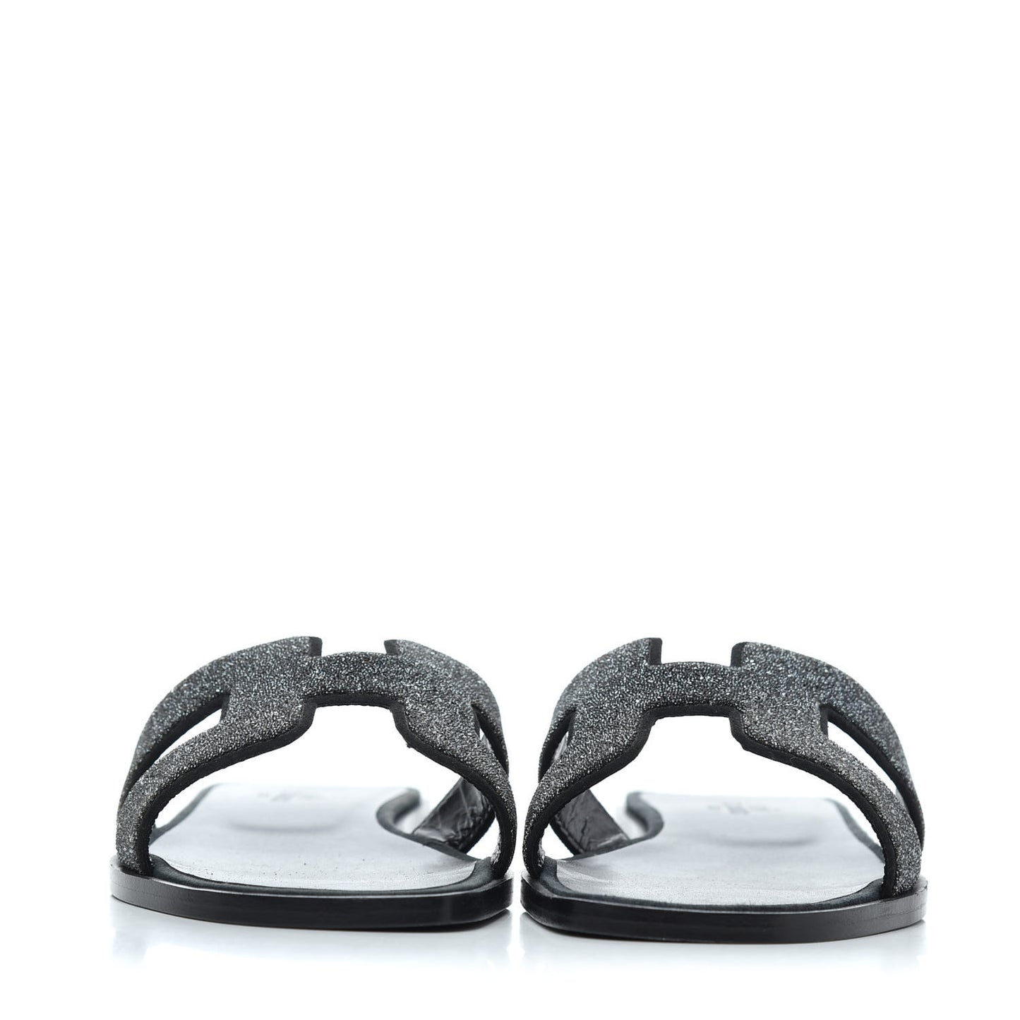 Suede Goatskin Crystal Oran Sandals 35.5 Bleu Gris