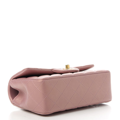 Chanel Iridescent Lambskin Quilted Mini Top Handle Rectangular Flap Pink 4 of 11