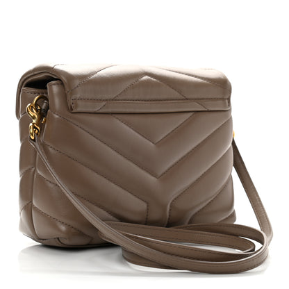 Saint Laurent Calfskin Y Quilted Monogram Toy Loulou Crossbody Bag Taupe 3 of 16