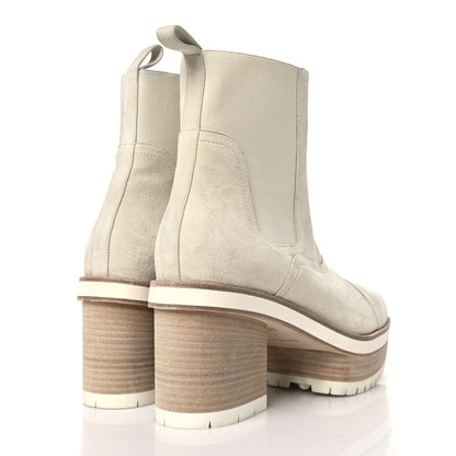 Hermes Suede Goatskin Isee 45 Ankle Boots 41 Blanc De Paris 4 of 8