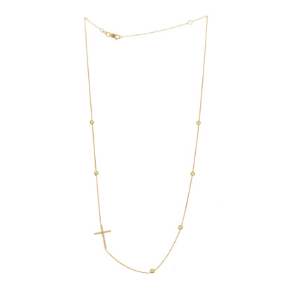 Roberto Coin 18K Yellow Gold Diamond Integrated Cross Necklace 3 of 5
