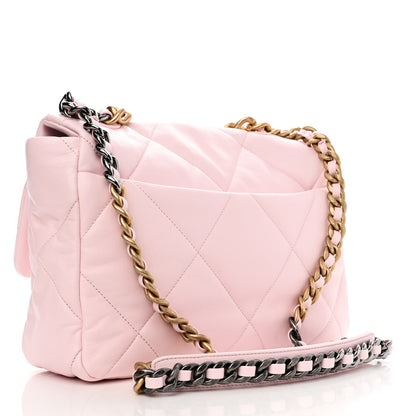 Chanel Lambskin Quilted Large Chanel 19 Flap Light Pink 3 of 10